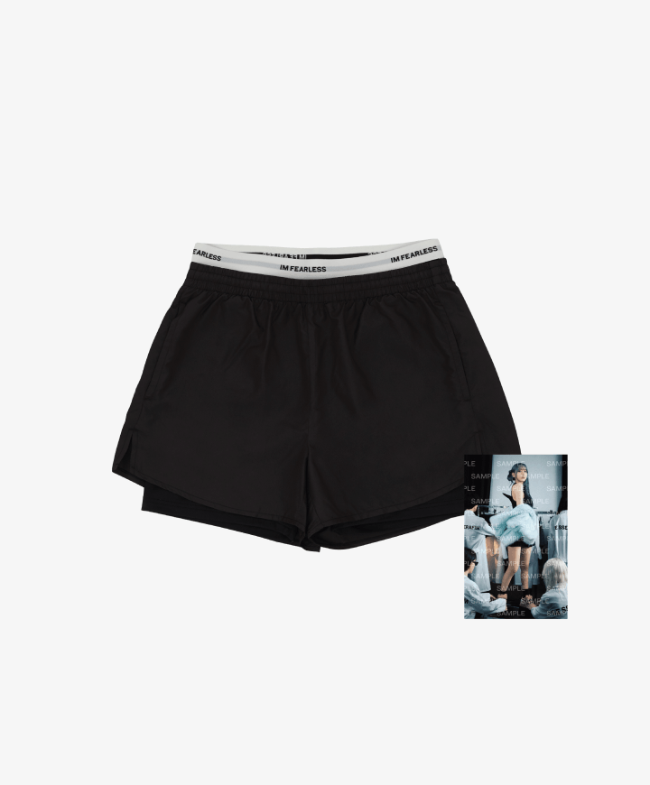 LE SSERAFIM ダブルレイヤーショーツ (黒) Mサイズ LE SSERAFIM] Double Layer Shorts (Black) - Men's – krmerch
