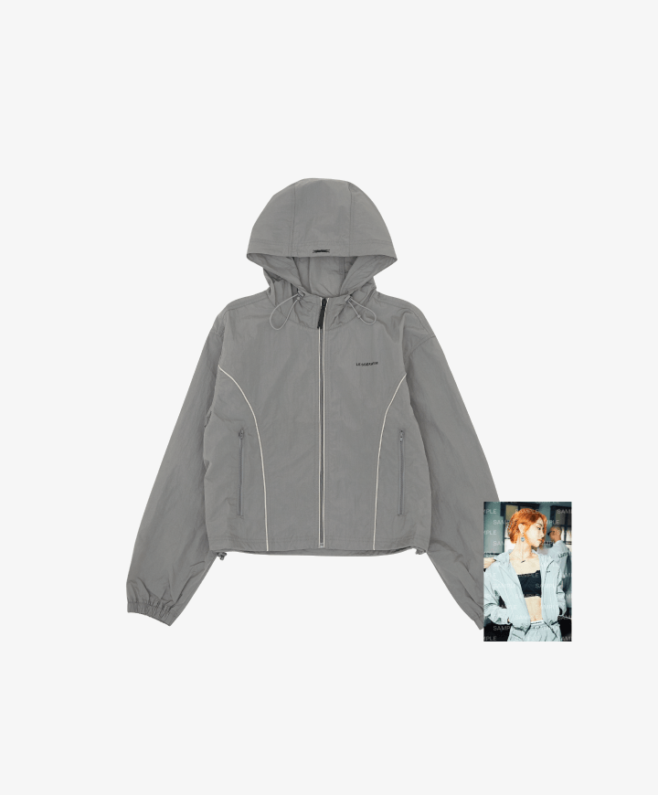 ルセラフィム ウィンドブレーカー LE SSERAFIM CROP WIND BREAKER(Grey) L-XL