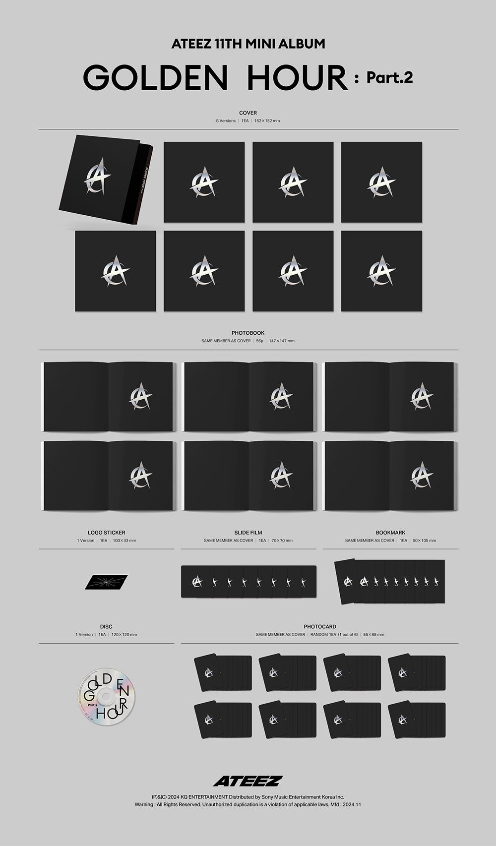[ATEEZ] Golden Hour Part.2 Digipack Ver krmerch