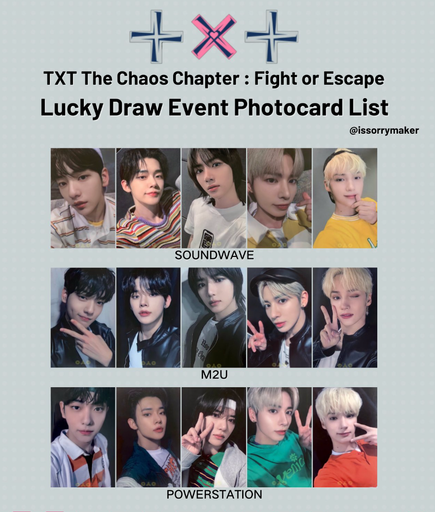 TXT Fight or Escape hotsell Powerstation Lucky Draw Photocard Set