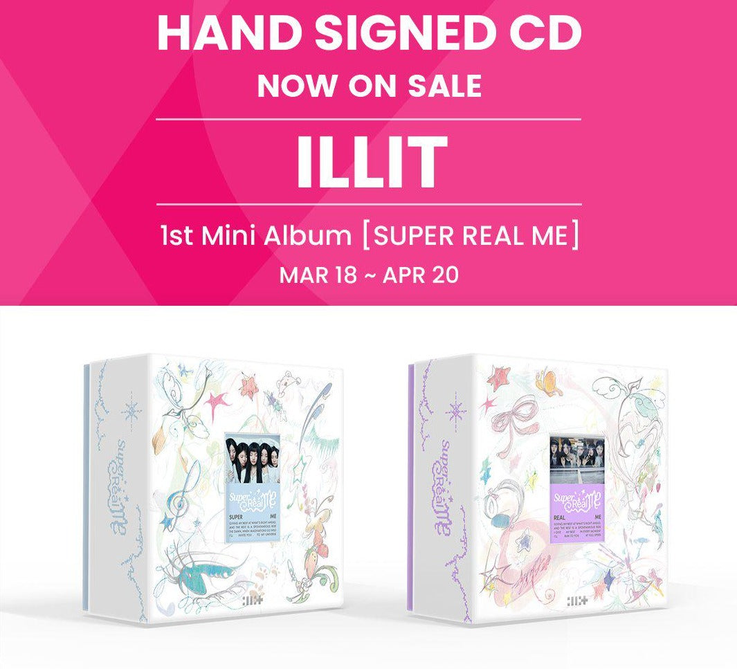ILLIT 'SUPER REAL ME' 1st Mini Album CD – K-Pop Gift Set With Photobook, Cards, Stickers, Poster