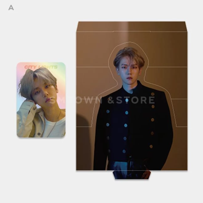 EXO ベッキョン ホログラム トレカ CITY LIGHTS EXO] Baekhyun : City Lights : Hologram Photocard + Standee
