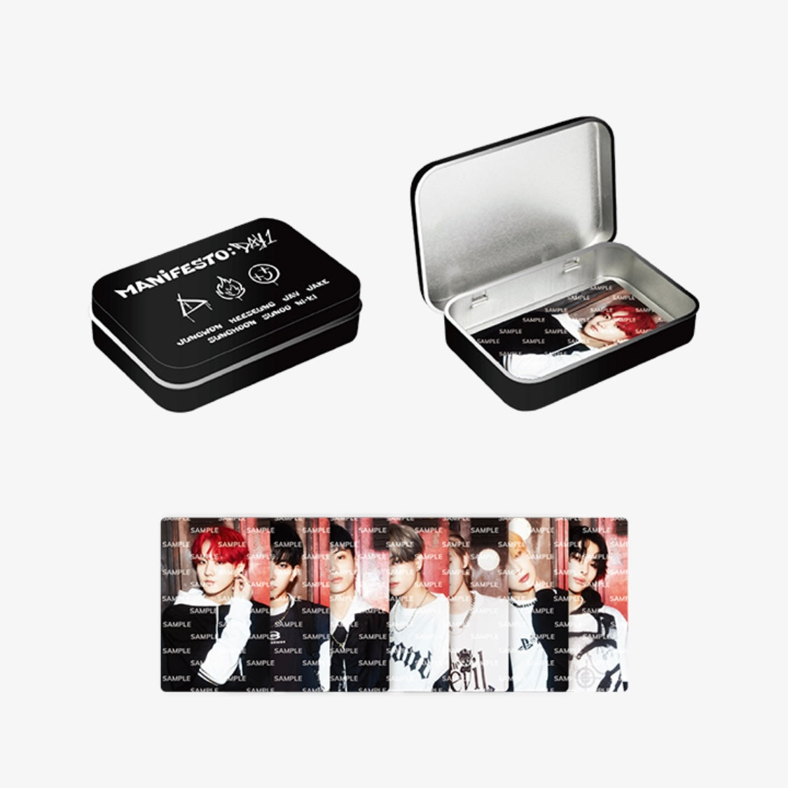 (Please read desc) Enhypen Manifesto Day One m:d1 shipping Photocard and Tin Case Set