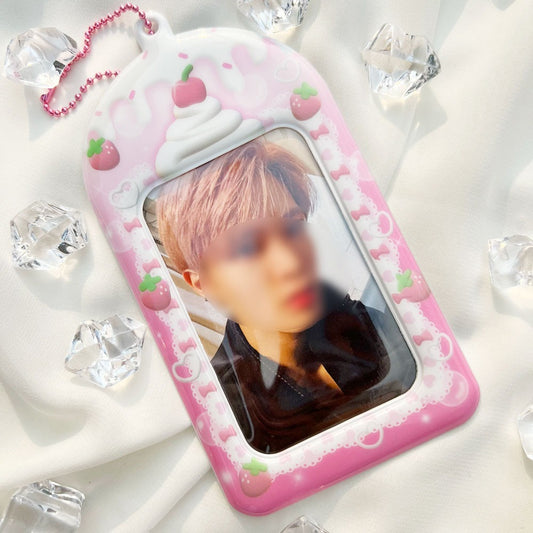 Strawberry Photocard Holder Keyring