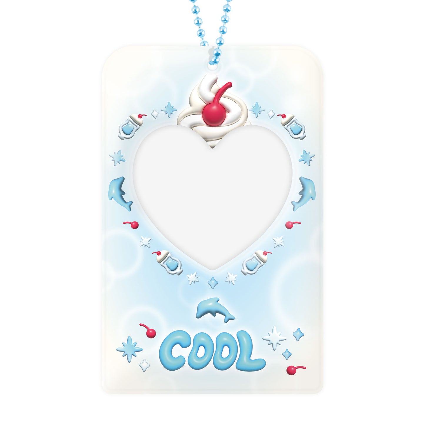 Blue Soda Heart Photocard Holder Keyring