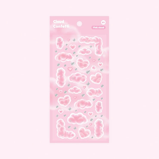 [DUCKYWORLD] Pink Cloud Confetti Sticker