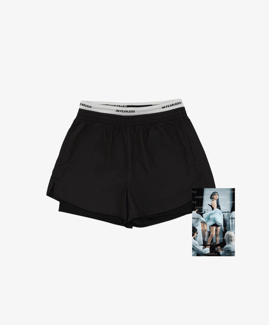 [LE SSERAFIM] Double Layer Shorts (Black) - Men's