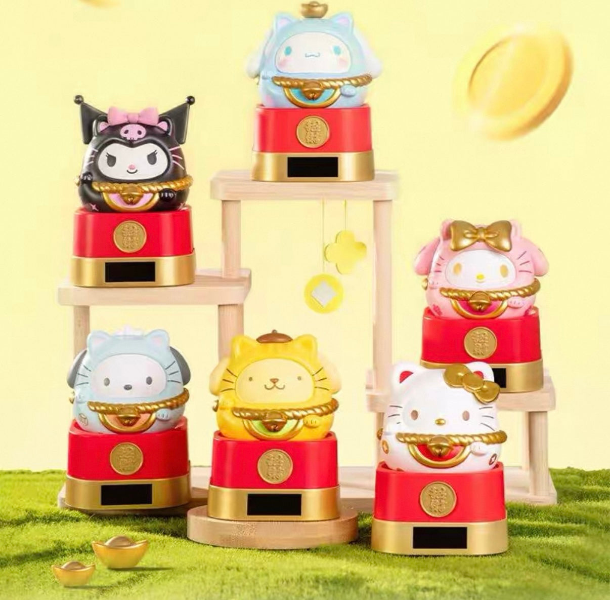 [SANRIO] Characters : Daruma Lucky Cat : Random Figure