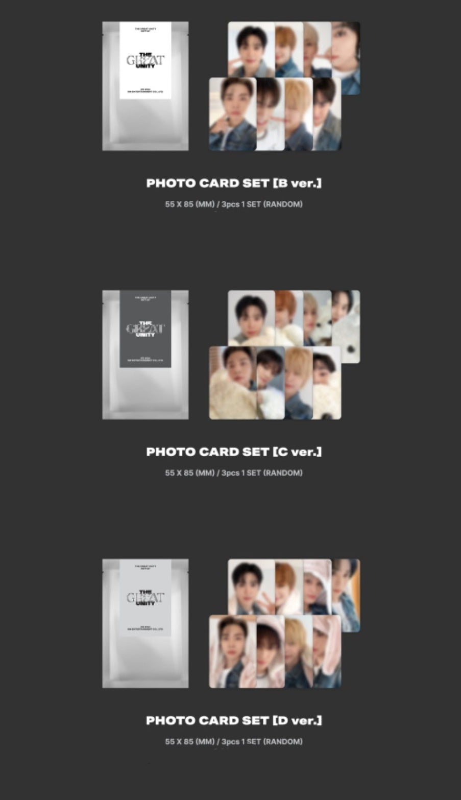 NCT 127 THE GREAT UNITY EXHIBITION PHOTOCARD SET (C VER