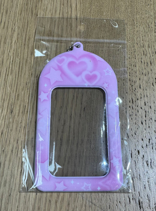 Pink Heart Photocard Holder Keyring