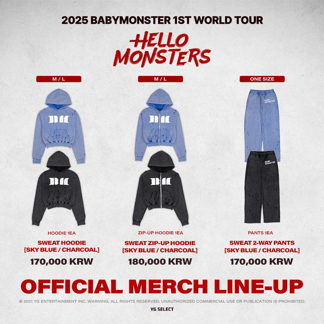 BABYMONSTER ベビモン Hello ソウルコン フーディー ブルー M BABYMONSTER ベビモン Hello ソウルコン フーディー ブルー M