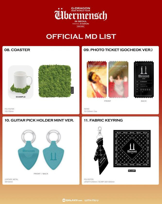 [BIGBANG] GDRAGON 2025 World Tour In Seoul Encore - Übermensch : Official MD
