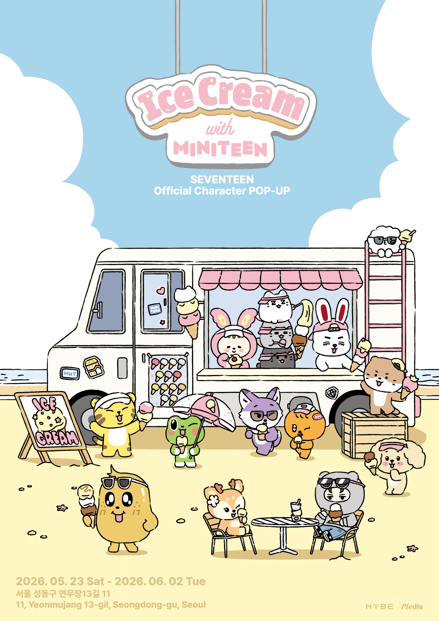 [SEVENTEEN] Ice Cream With Miniteen : Official Character Pop Up Merch List