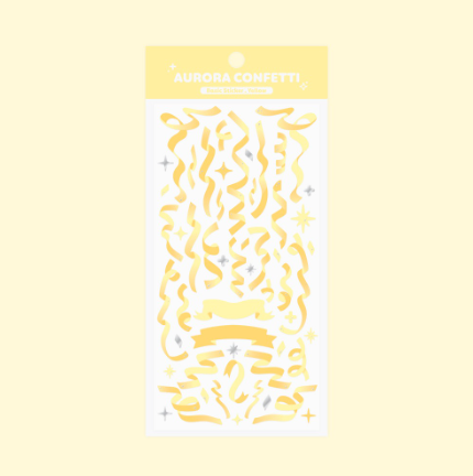 [DUCKYWORLD] Yellow Silver Foil Bubble Sticker