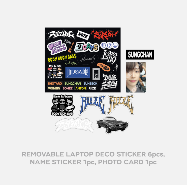 [RIIZE] Riizing : Removable Laptop Deco Sticker Set