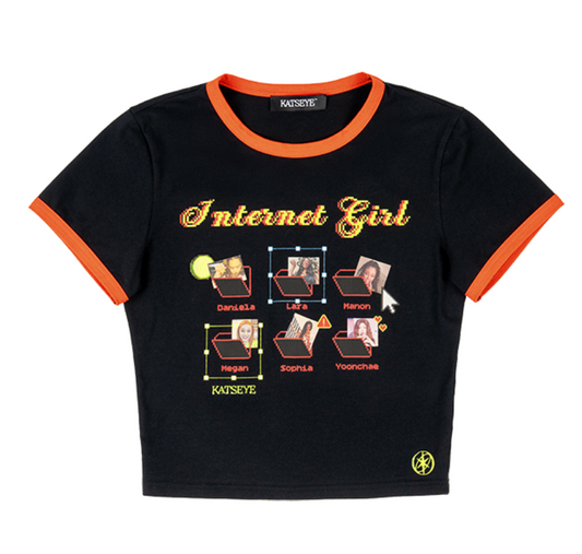 [KATSEYE] Internet Girl : Baby S/S T-shirts (Black)