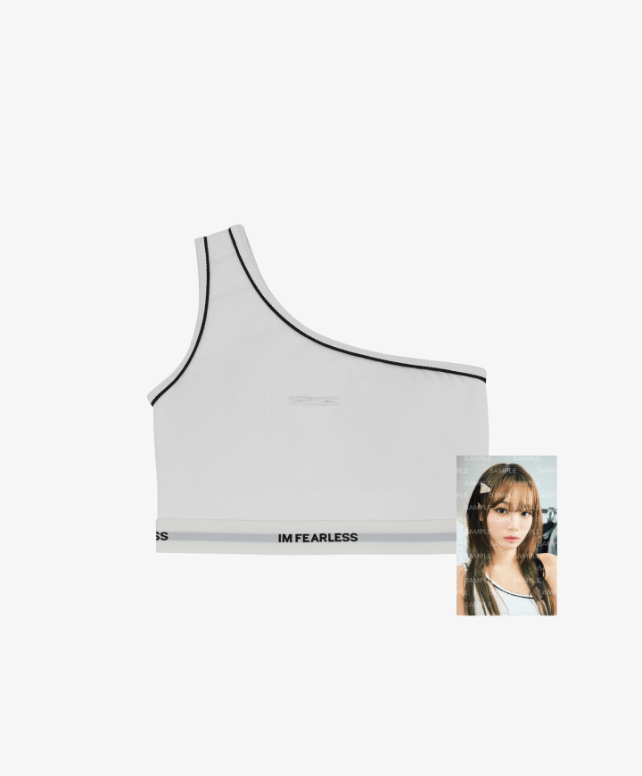 [LE SSERAFIM] One Shoulder Bra Top (White)