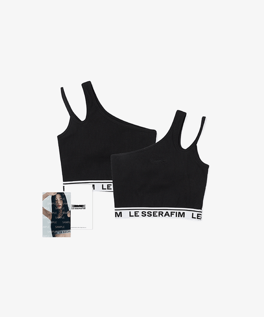 [LE SSERAFIM] 2023 S/S Pop Up : One Shoulder Bra Top (Black)