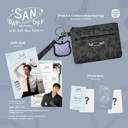 [ATEEZ] SAN HBD Birthday MD : Day Off : Pouch & Cushion Strap Keyring