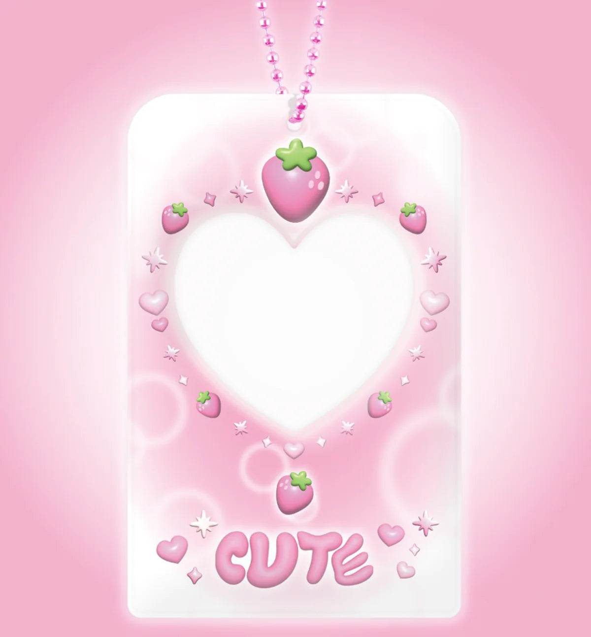 Heart Charm Photocard Holder Keyring