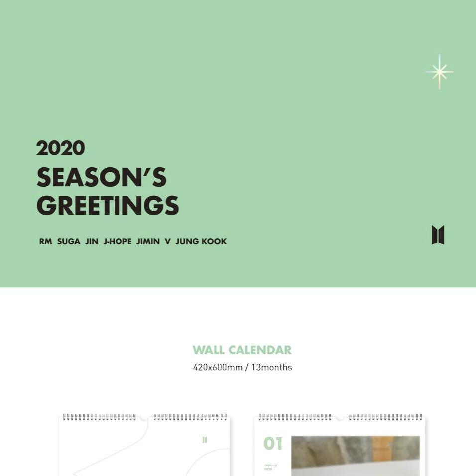 [BTS] 2020 Season's Greetings : Wall Calendar