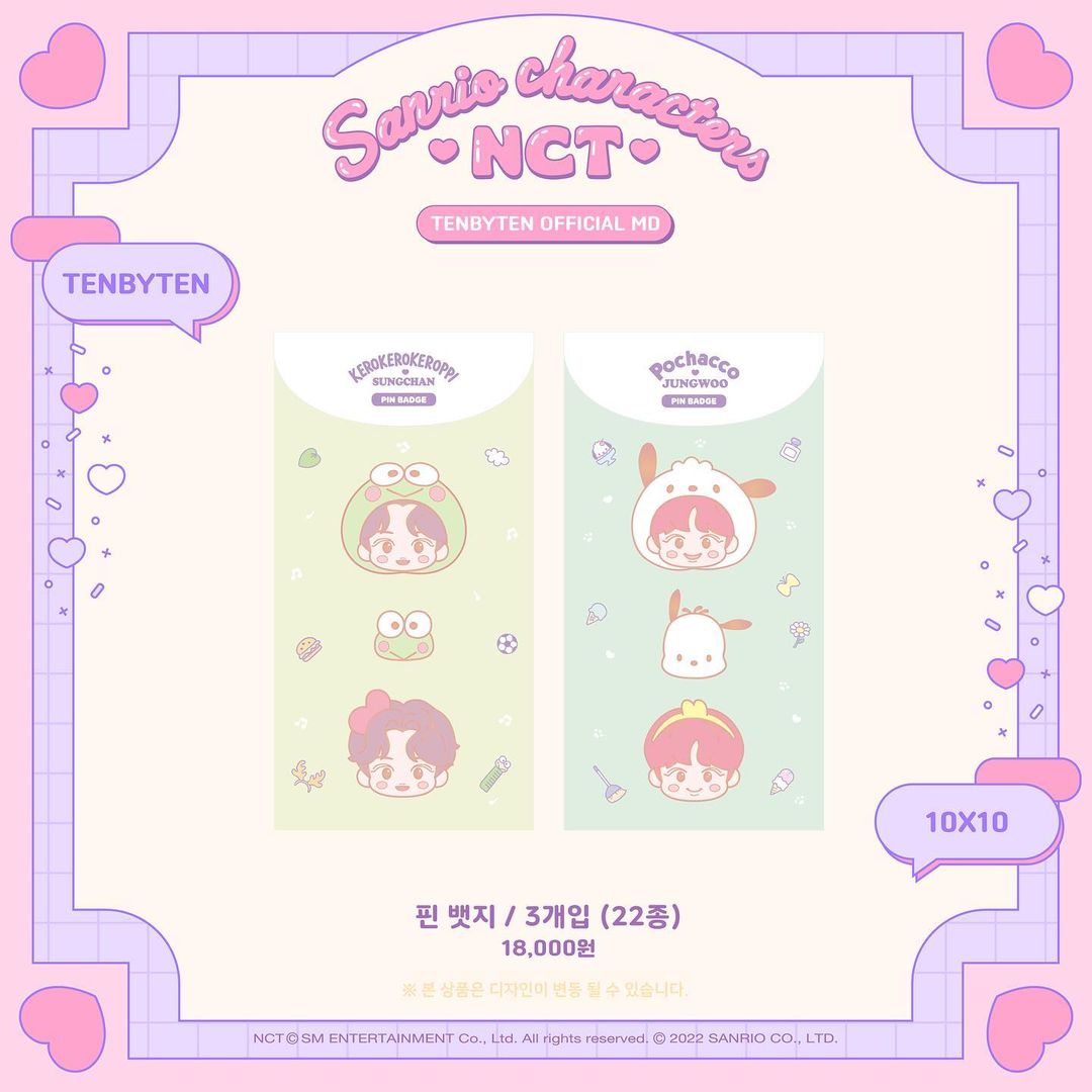 [NCT] NCT x Sanrio Characters : TENBYTEN Official MD : Pin Badge