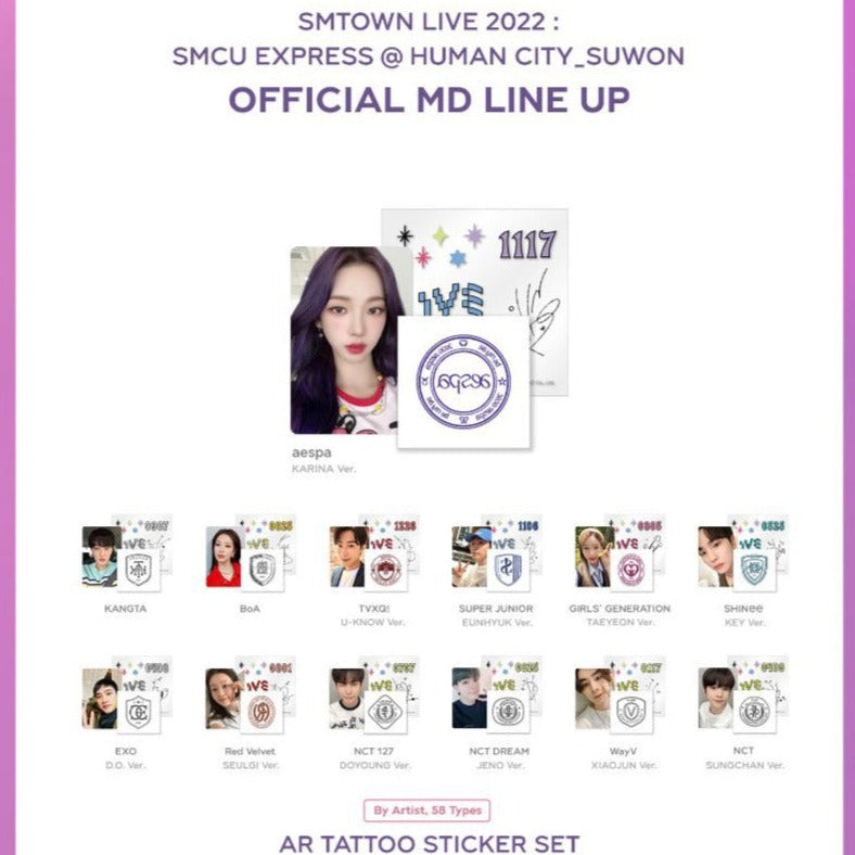 [SMTOWN] SMCU Express @ Human City_Suwon MD : AR Tattoo Sticker Set