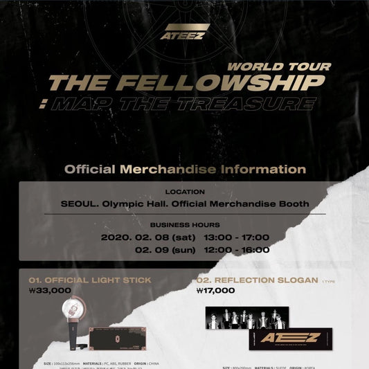 [ATEEZ] World Tour : The Fellowship : Map The Treasure : Official Concert Merchandise MD