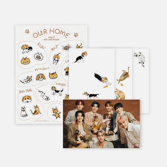 [WAYV] Postcard + Sticker Set - Our Home : WayV with Little Friends
