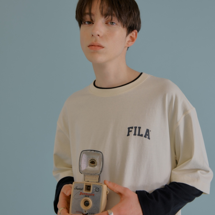 [FILA] New Prep Small Arch Logo Loose Fit Short Sleeve T-Shirt