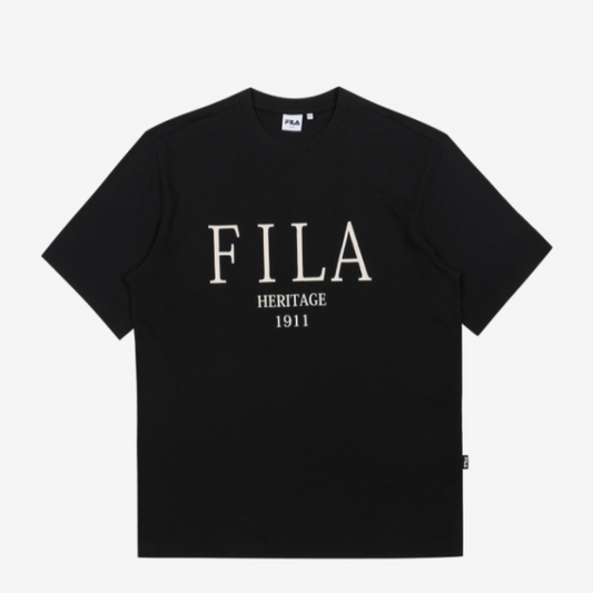 [FILA] Heritage Serif Logo Loose Fit Short Sleeve Tee