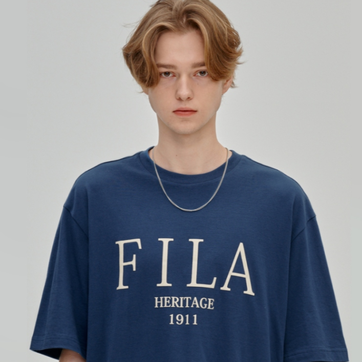 FILA Heritage Serif Logo Loose Fit Short Sleeve Tee