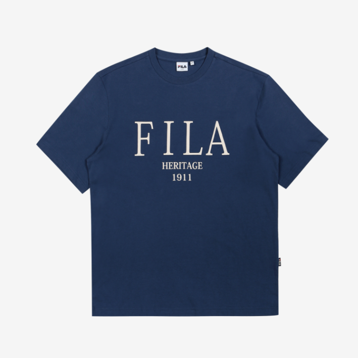 [FILA] Heritage Serif Logo Loose Fit Short Sleeve Tee