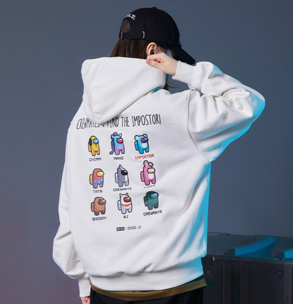 [BT21] Among Us Limited Edition : Crewmate White Hoodie T-Shirt