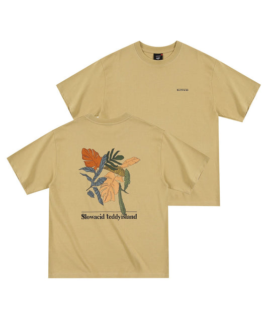 [NCT] Slow Acid x Teddy Island : Summer 127 : Print Leaves T-Shirt