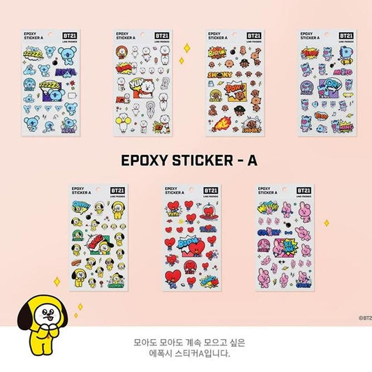 [BT21] Epoxy Sticker : A / B / C / D / E / F / G