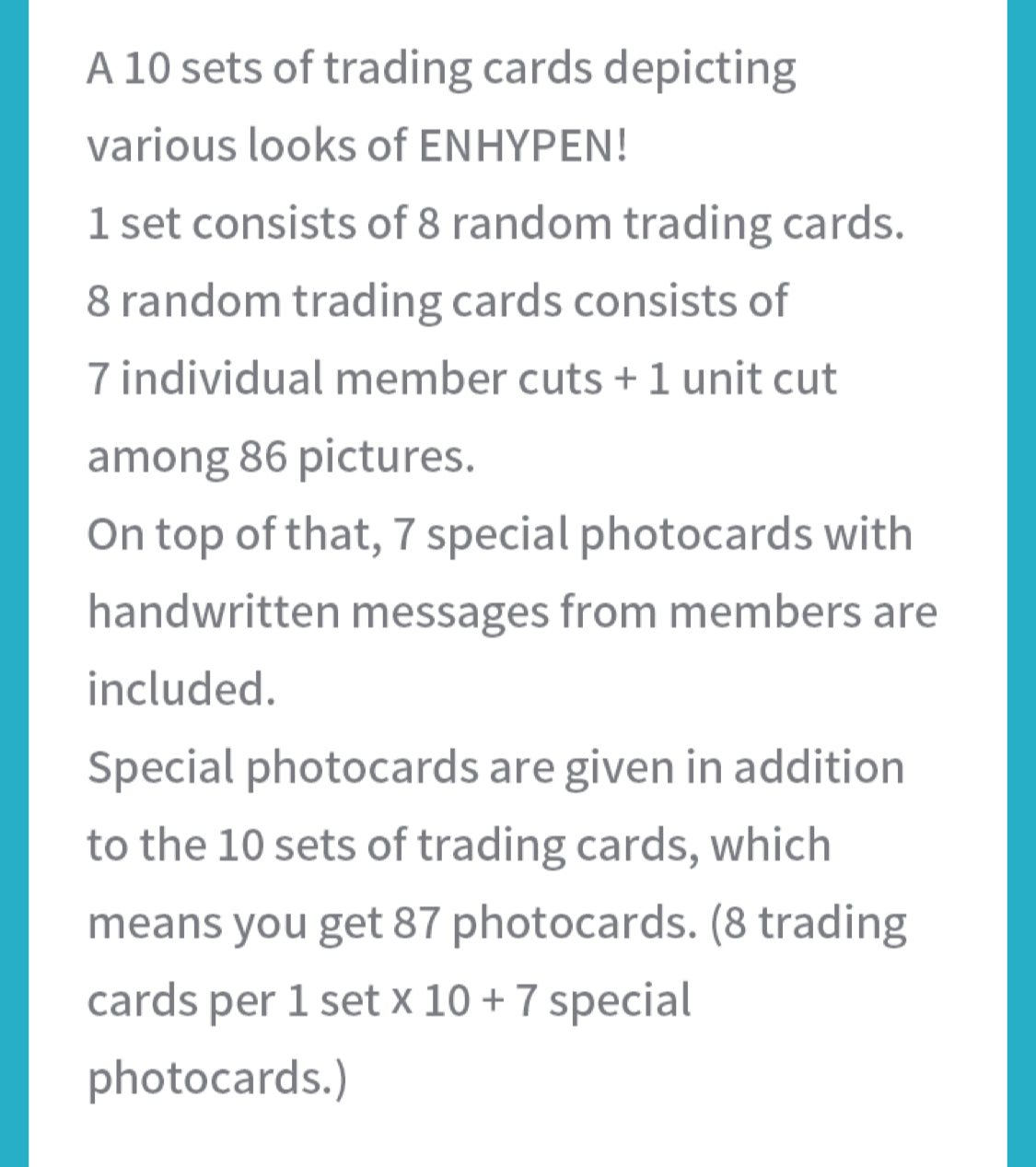 [ENHYPEN] En-Connect : Companion : Trading Card 10 SET