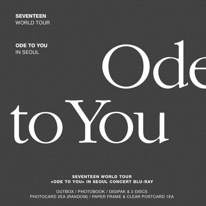 [SEVENTEEN] World Tour : Ode To You In Seoul DVD