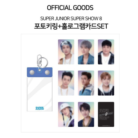 [SUPER JUNIOR] Super Show 8 Photo Keyring + Hologram Card Set